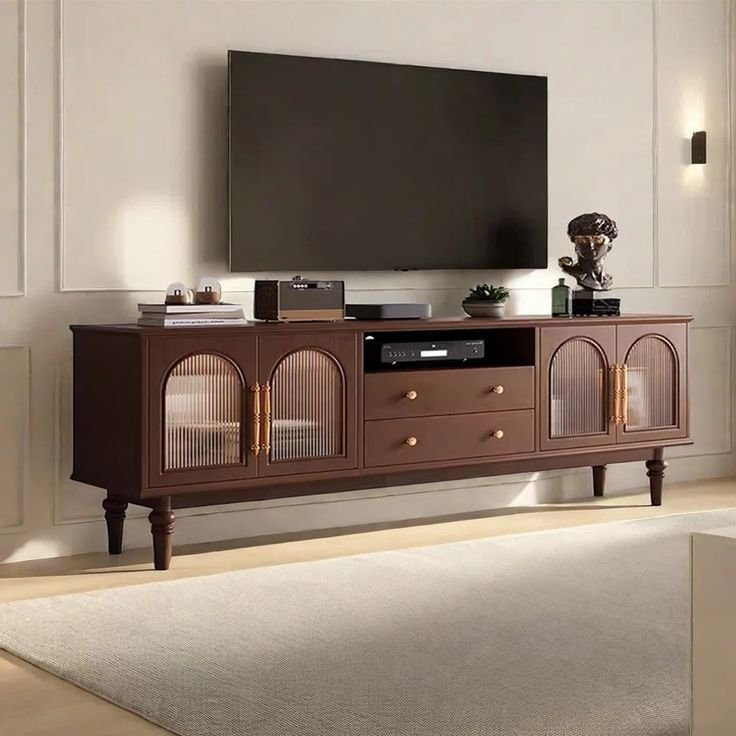 Modern walnut Tv console